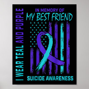 Aquamarines Lila Selbstmordbewusstsein Flag Beste Poster
