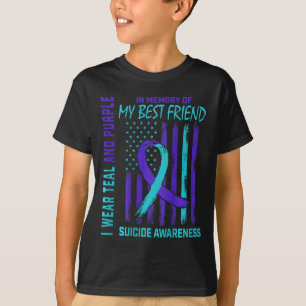 Aquamarines Lila Selbstmordbewusstsein Flag Beste  T-Shirt