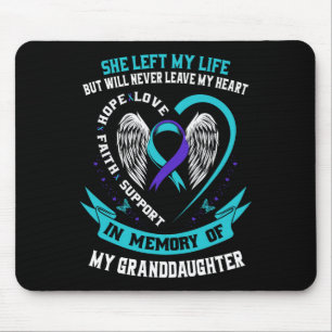Aquamarines Lila Selbstmordbewusstsein Shirt Großt Mousepad