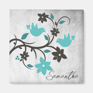Aquamarines Lovebirds Personalisiert Magnet