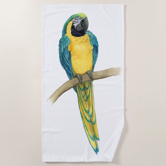 Aquamarines Macaw Strandtuch (Vorderseite)