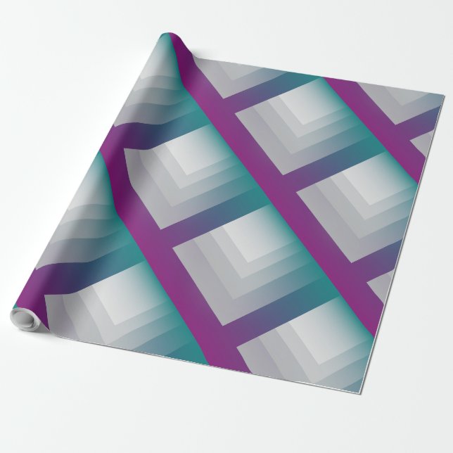 Aquamarines Magenta grau Geschenkpapier (Ungerollt)