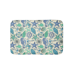 Aquamarines Meerestier-Muster Badematte