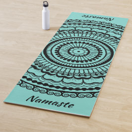 Aquamarines Mehndi Henna Mandala Yogamatte