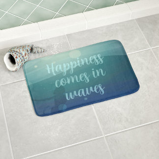 Aquamarines Mermaid-Glück kommt in Waves Custom Badematte