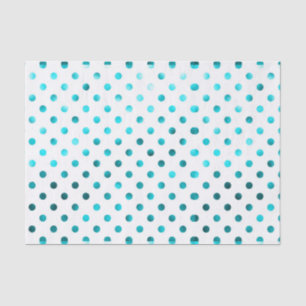 Aquamarines metallisches, Polkapunkt, Weiß, girly, Seidenpapier