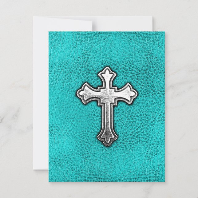 Aquamarines Metallkreuz (Vorderseite)