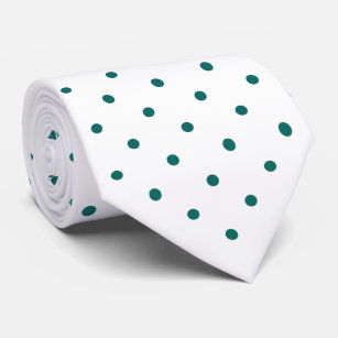 Aquamarines Mini Polka Dot Muster auf Weiß Krawatte