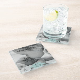 Aquamarines Minimalistisches Foto Muttertag Glas U Glasuntersetzer