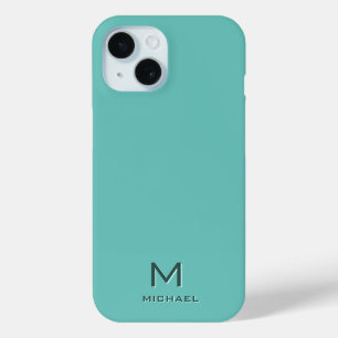 Aquamarines, modernes, elegantes Monogram-Vorlagen Case-Mate iPhone Hülle