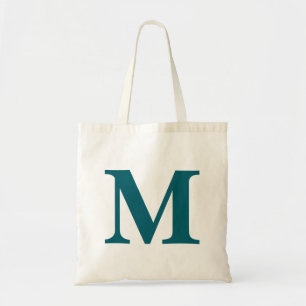 Aquamarines Monogramm, Anfängerschreiben Tragetasche