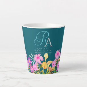 Aquamarines Monogramm für den Blumengarten Milchtasse
