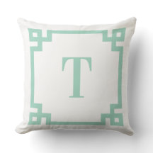 Aquamarines Monogramm für die griechische Tastenbe