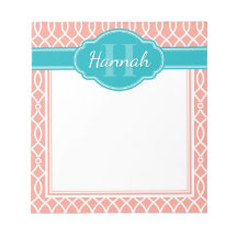 Aquamarines Monogramm in rosa weißem, elegantem Gi