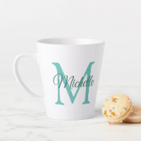 Aquamarines Monogramm mit individualisierbarem Lig