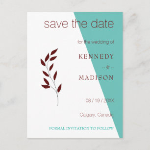 Aquamarines Monogramm 💍 Moderne Geometrische Eleg Postkarte