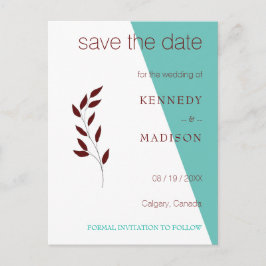 Aquamarines Monogramm 💍 Moderne Geometrische Eleg Postkarte