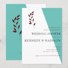 Aquamarines Monogramm 💍 Modernes geometrisches Br Einladung