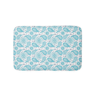 aquamarines Muster abstrakten Paisley-Gekritzels Badematte