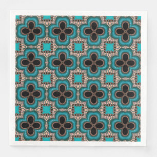 Aquamarines Muster der marokkanischen Geometrie Serviette