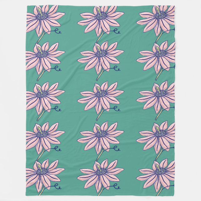 Aquamarines Muster der rosa Konfuse Fleecedecke (Vorderseite)