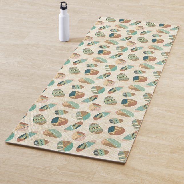 Aquamarines Muster Geo Schritt-| im Freien Yogamatte (Beispiel)