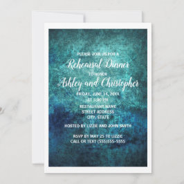 Aquamarines Navy Blue Watercolor Hochzeitsessen Pr Einladung
