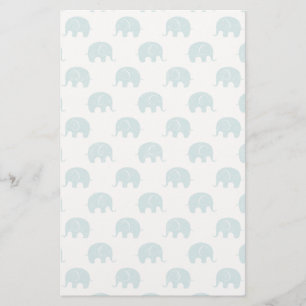 Aquamarines niedliches Elefant-Muster Briefpapier