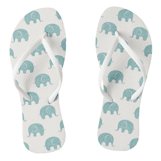 Aquamarines Niedliches Elefantenmuster Flip Flops (Fußbett)