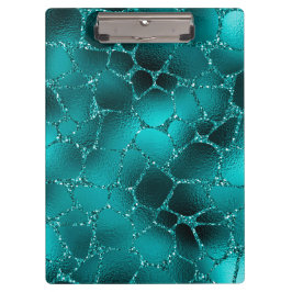 Aquamarines Ombre Glam Glitzer Giraffe Spots Muste Klemmbrett