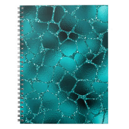 Aquamarines Ombre Glam Glitzer Giraffe Spots Muste Notizblock