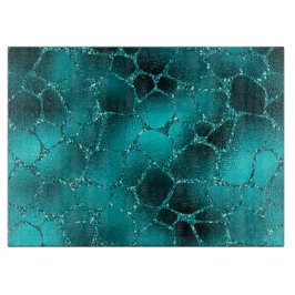 Aquamarines Ombre Glam Glitzer Giraffe Spots Muste Schneidebrett