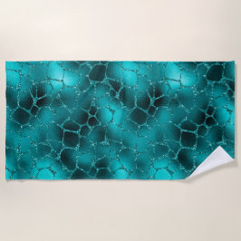 Aquamarines Ombre Glam Glitzer Giraffe Spots Muste Strandtuch