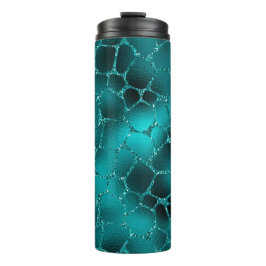 Aquamarines Ombre Glam Glitzer Giraffe Spots Muste Thermosbecher