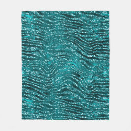 Aquamarines Ombre Glam Glitzer Tiger Streifen Must Fleecedecke