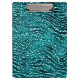 Aquamarines Ombre Glam Glitzer Tiger Streifen Must Klemmbrett