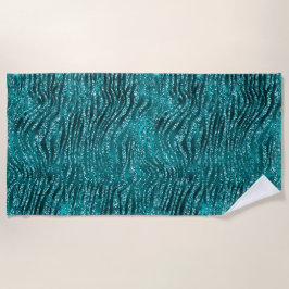 Aquamarines Ombre Glam Glitzer Tiger Streifen Must Strandtuch