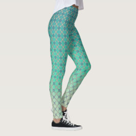 Aquamarines Ombre und geometrische Tile Leggings