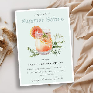 Aquamarines Orange Summer Soiree Cocktail Pool Par Einladung