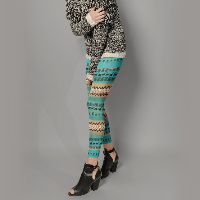 Aquamarines Orangenmuster Leggings (Von Creator hochgeladen)