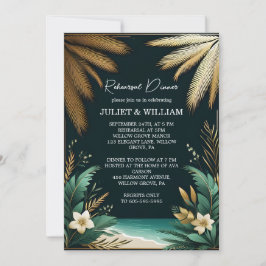 Aquamarines Palm Beach Green und Gold Probe Dinner Einladung