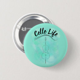 Aquamarines Pastell-Wasserfarben-Cello-Lebensinstr Button
