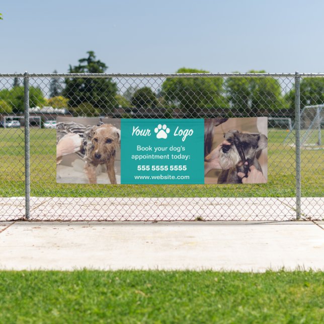 Aquamarines Pet-Business-Banner mit 2 Fotos und Lo Banner (Insitu)