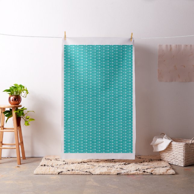 Aquamarines Pfauenpfeil Stoff (Beispiel)