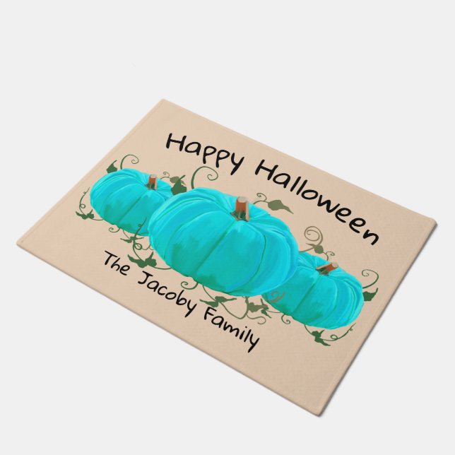 Aquamarines Pumpkin-Projekt Fußmatte (Schrägansicht)