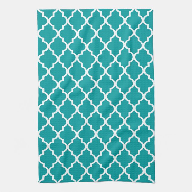Aquamarines Quatrefoil Küchen-Tuch Handtuch (Vertikal)