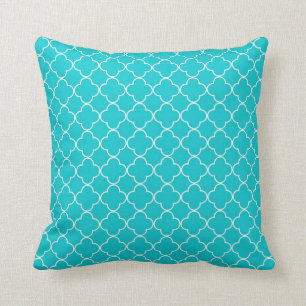 Aquamarines Quatrefoil Muster-dekoratives Kissen