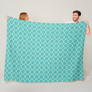 Aquamarines Quatrefolienmuster Fleecedecke