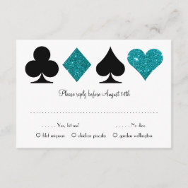 Aquamarines Reiseziel Vegas Hochzeit RSVP mit Wahl Begleitkarte