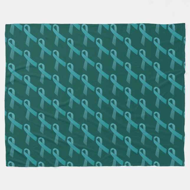 Aquamarines Ribbbons gepolstertes Muster Fleecedecke (Vorderseite (Horizontal))